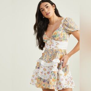 Altar’d State Aderny Patchwork Floral Mini Dress